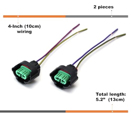 Ijdmtoy AA1175 2) Oem H11 H8 Female Adapters Wiring Harness Sockets W/ 4-Inch Wire Pigtails Compatible With Headlights Or Fog Lights Use thumb #3