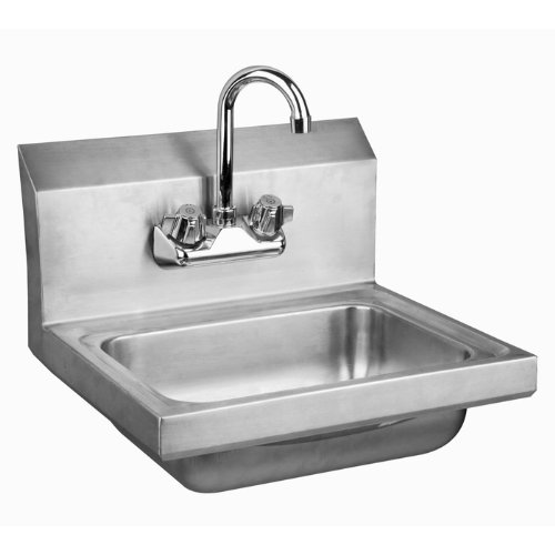 Wall Mounted Hand Sink with Faucet Size: 16
