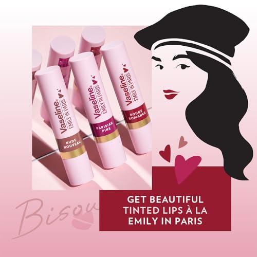 Image of Vaseline Rouge Romance Emily in Paris Limited Edition Red Tinted Lip Balm Stick 3g (Pack of 3)