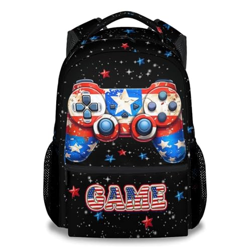 UNIKITTY Backpack for Kids - Gamer Backpack for Boys - Gaming School Bookbag - 17 Inch Primary Toddler School Bag with Adjustable Straps