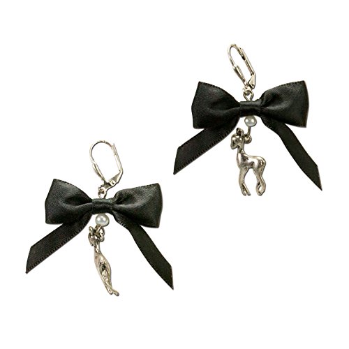 Preisvergleich Produktbild Alpenflüstern Damen Trachten-Ohrhänger Bambi-Rehkitz Schleiferl schwarz DOR01500000