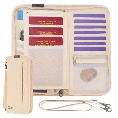 Image of Neck Wallet Lightweight RFID Blocking Waterproof Travel Pouch Passport Wallets for Women Men