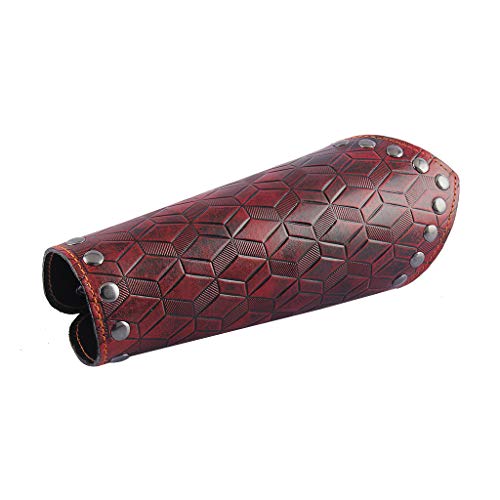 Jeilwiy Leather Armor Gauntlet Wristband Wide Bracers Arm Armor Cuff Medieval Bracers for Men Women Boys Knight Costume