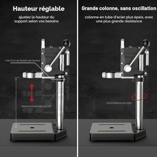 Support de perceuse multifonction pour découpe et meulage d'établi
