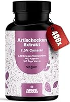 Artischockenextrakt Hochdosiert - 400 Kapseln - 2.400 mg pro Tagesdosis davon 60mg Cynarin - - Artischocken Extrakt hochdosiert, Artischocke - Vegan und produziert in Deutschland