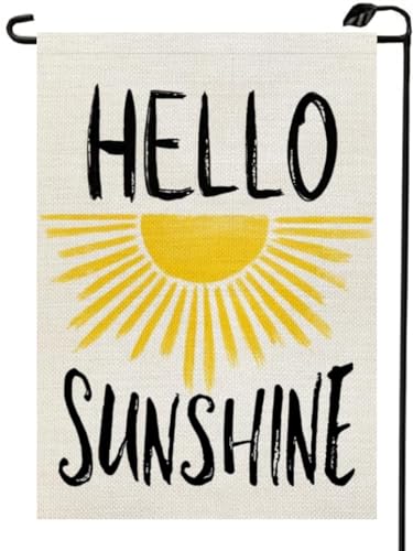 Summer Hello Sunshine Garden Flag 12×18 Inch Double Sided Boho