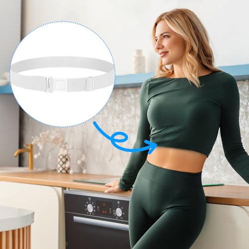 Ouligay 2PCS Women Shirt Tuck Band Tucky Belt Crop Tuck Band Stretchy for Women Elastic Waist Belt for Jeans, Pants, Dresses2