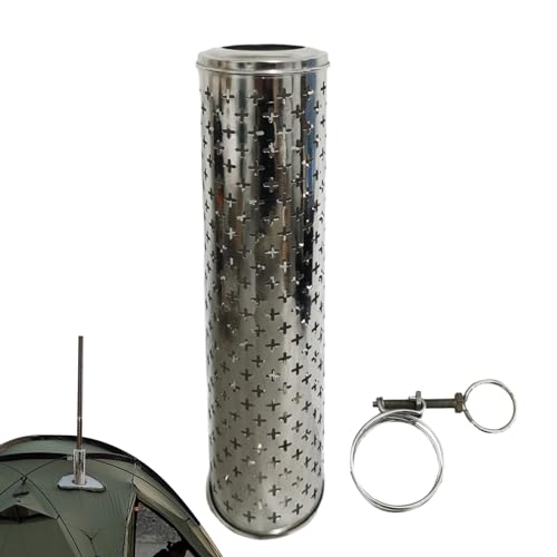 Cubierta de chimenea para estufas de leña, protección de aire para tubos de estufa de leña, rejilla de protección de chimenea de acero inoxidable, resistente al calor, ventilación para el hogar