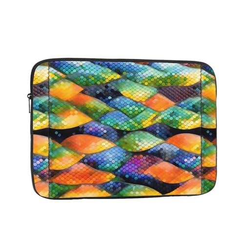 Rainbow Fish Scale Laptop Sleeve Case 12 Inch Suitable for Notebook Computer Tablet Traveling Carrying Simple Case