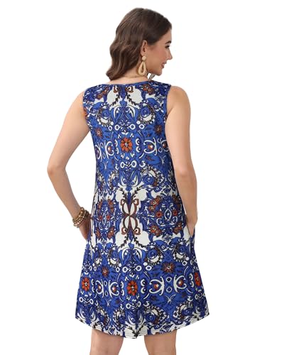 Image of CHICGAL Womens Summer Dresses Casual Sleeveless Loose T Shirt V Neck Sundress Swing Beach Cover Up with Pockets 2026