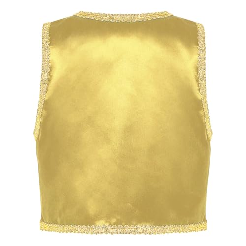 Boys Arabian Prince Tops Waistcoat Vest Kids Fairy Tale Dramas Stage Performance Fancy Dress Ups Yellow 4 Years4