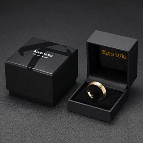 King Will GLORY Wedding Rings for Men Women, 6mm Width Tungsten Carbide Wedding Ring 14K Gold Matte Brushed Polish Comfort Fit Size 9.5 by King Will - Used condition - Image 6