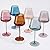 JOVGANK Colored Wine Glasses Set of 6, Hand Blown Large Colorful Red Wine Glass 18Oz, Lead-Free Premium Crystal Long Stem White Wine Glass, Daily Use, Wedding Anniversary or Christmas Gift, Multicolor