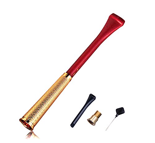 CaLeQi 24k Gold Plated Lady Cigarette Holder Smoke Tobacco Filter Clean Reusable Tobacco Tar Ash Filter Holder Has Two Bases,Suitable for Ladies 0.6mm Cigarettes and Men's 0.8mm Cigarettes.