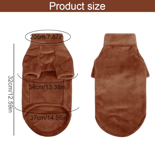 Maglione in pile per gatti, vestiti per gatti in unico pezzo, cappotto morbido per gatti, vestiti per gattini autunnali e invernali, per Sphynx Cornish Devon Rex, marrone - Image 3