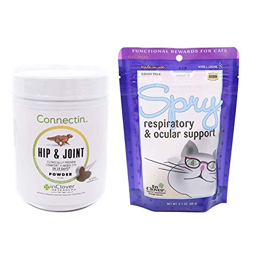 In Clover Connectin Hip And Joint Powder Supplement For Dogs (23 Oz) & Spry Daily Respiratory And Ocular Support Soft Chews For Cats (2.1 Oz) #TOP24