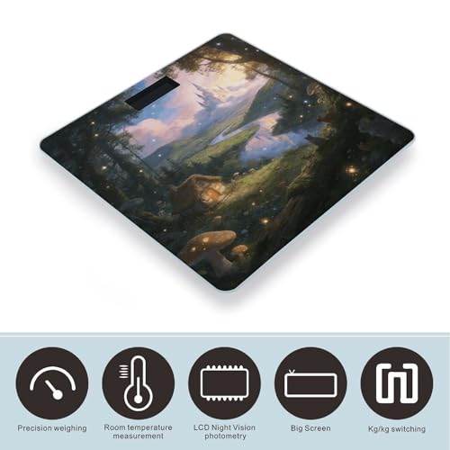 Báscula Digital de Baño de Vidrio Templado con Pantalla LED miniatura 3