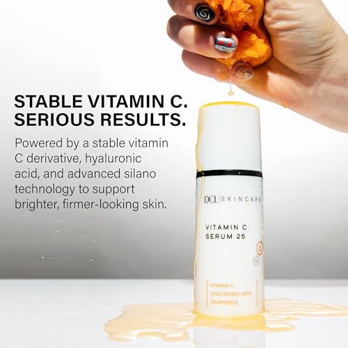 Dermatologic Cosmetic Laboratories DCL Skincare Vitamin C Serum 25 with Ethyl Ascorbic Acid & Hyaluronic Acid, 1 fl oz