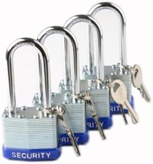4 Pcs 40MM Laminated Padlock (Long Shank - Key Alike)