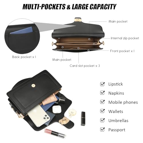 Travistar Crossbody Bags for Women Trendy - Small Cross Body Purse Shoulder Bag Leather Handbags Evening Clutch with 2 Straps4