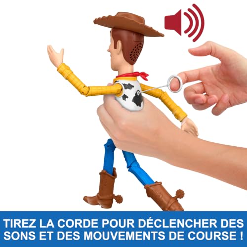 Mattel Disney · Pixar Toy Story 5 Figurine articulée Woody Course Effrénée de 30 cm avec Plus de 50 répliques et Effets sonores tirés du Film, détails fidèles au Film, JMW23