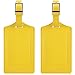 Travelambo Leather Luggage Bag Tags (Yellow 3168 Energetic Yellow)