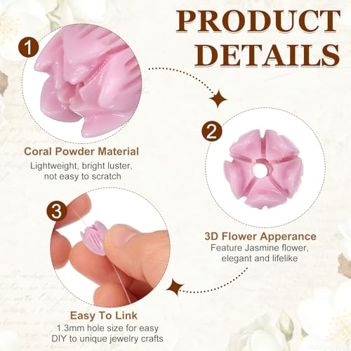 Perles fleurs corail lilas clair pour créer vos accessoires de mode
