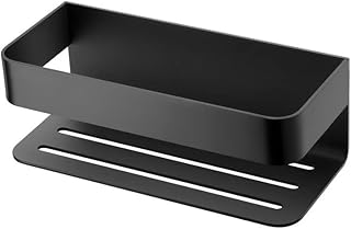 Mice - Eelgante jabonera Frontal para Ducha/Bañera/Lavabo/Fregadera - Fabricada en Acero Inoxidable - Doble Sistema de fijación Mediante Adhesivo o Tornillos - Color Negro Mate