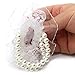 Yokoke Pack of 10 Elastic Pearl Corsage Bands Wristlets for Making DIY Flower Hand Corsages for Prom Dance or Wedding (White)