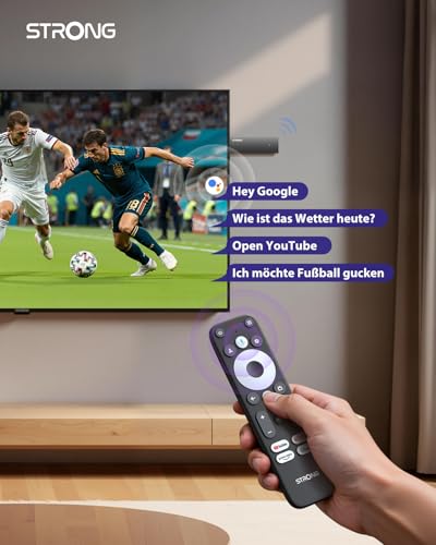 STRONG SRT41 4K UHD Google TV Stick, Android 11, WiFi, Integrierter Chromecast, Google Sprachassistent, HDR10+, Dolby Atmos, Netflix, Prime Video, YouTube, Disney+