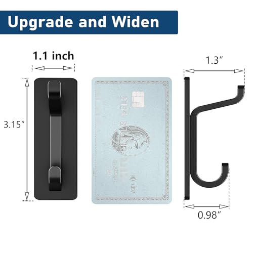 pickpiff Wall Hooks for Coat and Towel: 13LB Adhesive Door Hanger Stick on, Black 4 Pack - Image 4