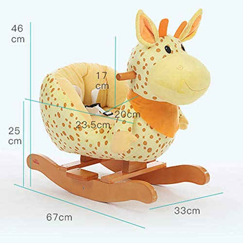 ZhaoXH-Schaukelpferd Baby Schaukelpferd Holzplüsch Schaukelpferd Spielzeug Schaukeltier Kleinkind Fahrt Auf Spielzeug… – Bild 3