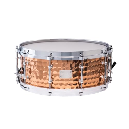 GIOCO 14'x5.5' Snare Drum, Copper Shell, 3.0mm Die-Cast Hoops, Vintage Tube Lugs, Carbon Steel...