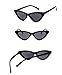 FOURCHEN Sunglasses for kids, Bold Retro Oval Mod Thick Frame Sunglasses Round Lens Clout Goggles (cat eye black)