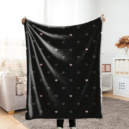 毛布 シングル 毛布 ダブル ソファーカバー blanket for winter ブラックハートとろふわ 冬 とろとろケット ひざかけ かわいい 車 暖かい 丸洗い マイクロファイバー 速乾 洗える