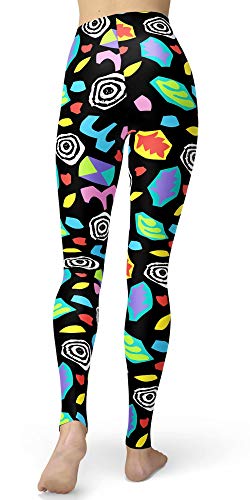 Image of sissycos Women's 80s Leggings Neon Artistic Splash Printed Buttery Soft Stretchy Pants