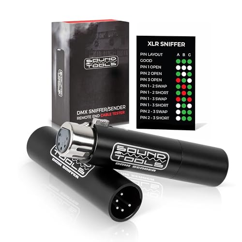 SoundTools Remote End 5 Pin DMX Sniffer/Sender Cable Tester – 5 Pin DMX Cable Tester with LED Diagnostics &amp; Battery Powered – Compact Tool for Stage &amp; Lighting Professionals