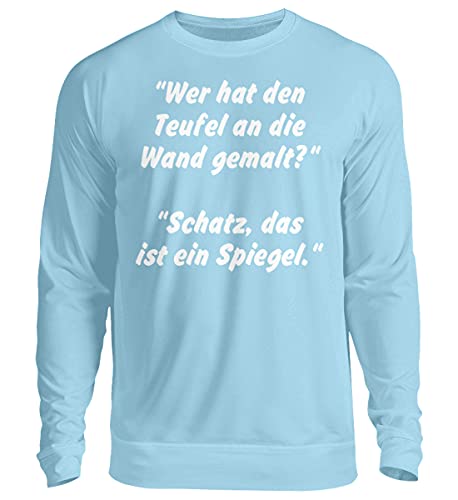 Pull Teufelsweib bleu unisexe mélangé | Sweat style diable confort