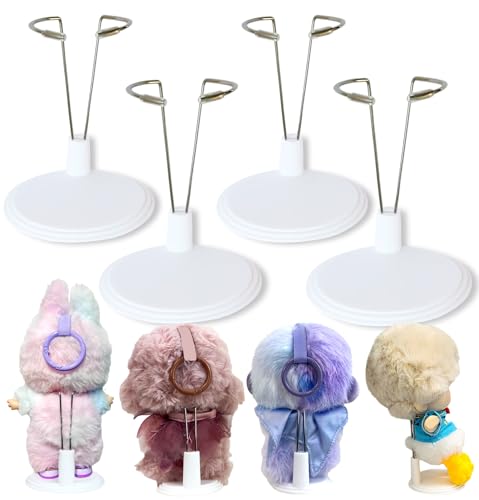 NiXiSHEEN 4-Pack Adjustable Doll Stand White  4-8 Inch Doll