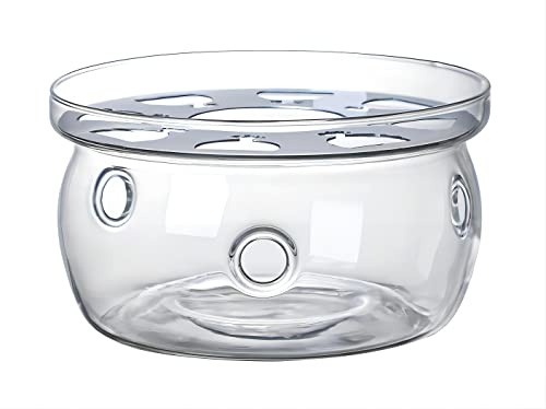 Glass Teapot Warmer, High Heat Resistant Borosilicate Glass Tea Light Warmer, Candles not Included, 5 Inches