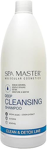 Spa Master Professional Cosméticos Moleculares - Champú de limpieza profunda con mentol, limón y algas, cabello graso 970 ml