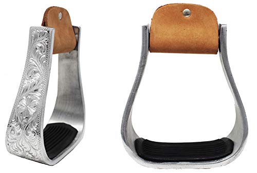 Challenger Tack Horse Saddle Aluminium Western Riding SS Stirrups Leather Tread 51150