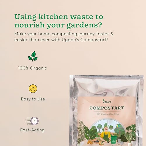 Image of Ugaoo Compostart Compost Starter Powder for Kitchen Waste Composting - Organic Waste Decomposer, Compost Maker Powder, Composting & Bokashi Compost Maker | Odor Control | Fast Composting | 100g