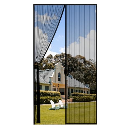 ViShawtek Zanzariera Magnetica per Porte Finestra, Zanzariere con Calamita Tenda Porta, Balcone Resistente Traspirante Tenda Zanzariere a Calamita Zanzariera Porta per Casa Ufficio Nero 100x240cm