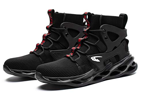 Luolocsn Mens Work Safety Steel Toe Boots For Women Lightweight Breathable Industrial & Construction Shoes Black 46/13 Women/11 Men #TOP4
