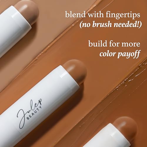 Skip The Brush Contour Duo - Cream to Powder Multi-Purpose Makeup Sticks - Pigmented, Buildable Color for Eyes, Cheeks, and Lips - Melted Cocoa + Golden Guava - Thumbnail 7