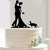 Funny Bride Groom and Pet Cake Topper