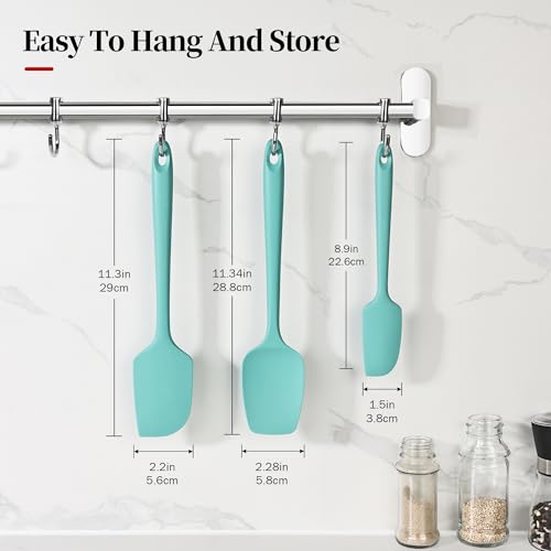 Lilybeam 600ºF Heat Resistant Silicone Spatula Spoonula Set of 3, Aqua Sky by Lilybeam - Used condition - Image 2