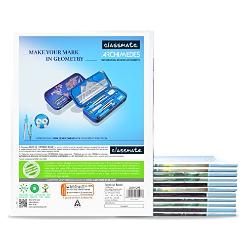 Image of Classmate Long Notebook, Single Line (Pack of 6) Origami Notebook - Unruled