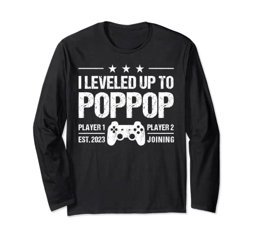 I Leveled Up To PopPop Est 2023 Funny New Grandpa Gamer Maglia a Manica